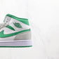 Designer Air Jordan 1 Green Grey Mid High Q ( Customs And Box ), Jordan 1 Sneakers Active