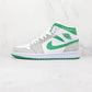 Designer Air Jordan 1 Green Grey Mid High Q ( Customs And Box ), Jordan 1 Sneakers Active