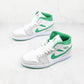 Designer Air Jordan 1 Green Grey Mid High Q ( Customs And Box ), Jordan 1 Sneakers Active