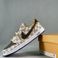 Designer Air Jordan 1 Low Damier Azur Brown LV Monogram