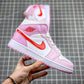 Designer Air Jordan 1 MID Pink Purple Valentine's Day