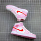Designer Air Jordan 1 MID Pink Purple Valentine's Day