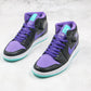 Designer Air Jordan 1 Purple Mid High Q ( Customs And Box ), Jordan 1 Sneakers Active