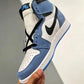 Designer Blue Black White Jordan 1 High Q ( Customs And Box ), Jordan 1 Sneakers Active