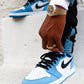 Designer Blue Black White Jordan 1 High Q ( Customs And Box ), Jordan 1 Sneakers Active