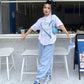 Designer Blue Black White Jordan 1 High Q ( Customs And Box ), Jordan 1 Sneakers Active