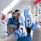 Designer Blue Black White Jordan 1 High Q ( Customs And Box ), Jordan 1 Sneakers Active