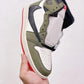 Designer GREEN T-Scott x Fragment x Air Jordan 1 High Q ( Customs And Box ), Jordan 1 Sneakers Active CACTUS JACK