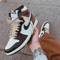 Designer Jordan 1 Retro High Dark Mocha High Q ( Customs And Box ), Jordan 1 Sneakers Active