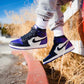 Designer - Jordan 1 High Q AJ1 Purple Toe UNISEX ( Customs And Box ), Jordan 1 Sneakers FREE SHIPPING