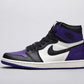 Designer - Jordan 1 High Q AJ1 Purple Toe UNISEX ( Customs And Box ), Jordan 1 Sneakers FREE SHIPPING
