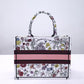 DIR 1286 Book Tote bag size 36.5cm 41.5cm Embroidery LOGO Handbag pink yellow flower