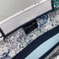 DO1286 Book Tote bag size 36.5cm 41.5cm Embroidery LOGO Handbag green blue flower