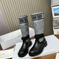 DIOR D MAJOR BOOT CALFSKIN BLACK AND GREY