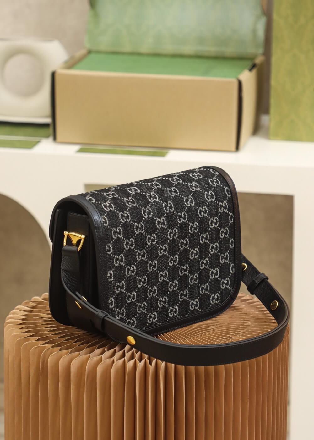 GG 602204 shoulder bag bag Leather black