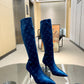 DIOR WOMEN'S GG KNEE-HIGH BOOT BLUE