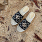 GC new MARMONT SLIDES slippers black-2 starboard flat canvas sandals