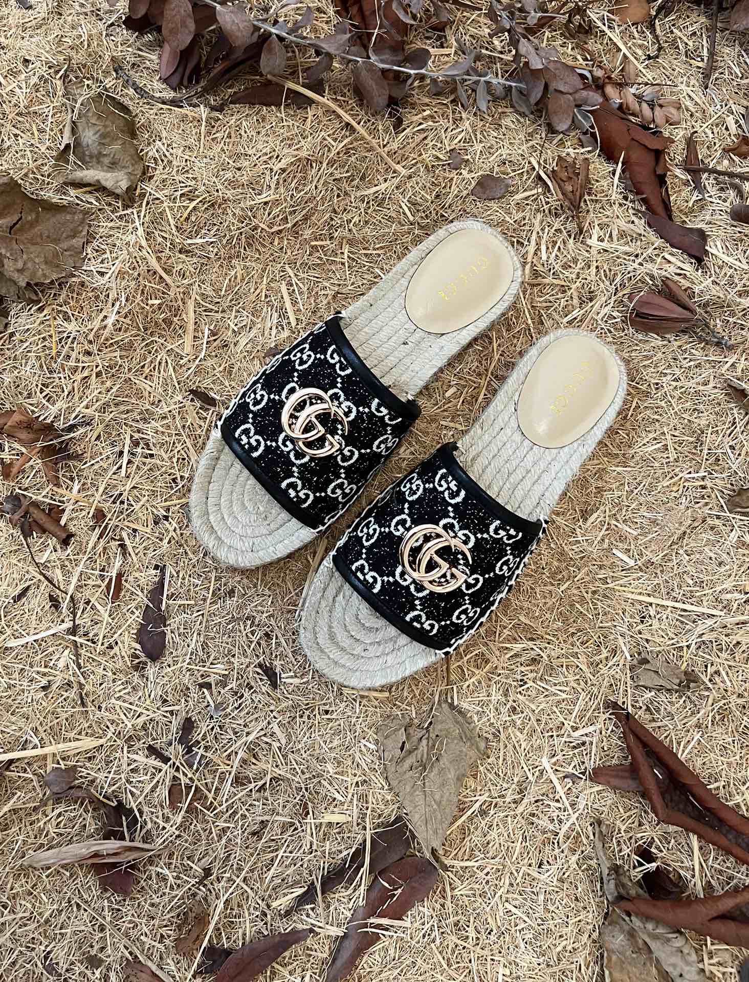 GC new MARMONT SLIDES slippers black-2 starboard flat canvas sandals
