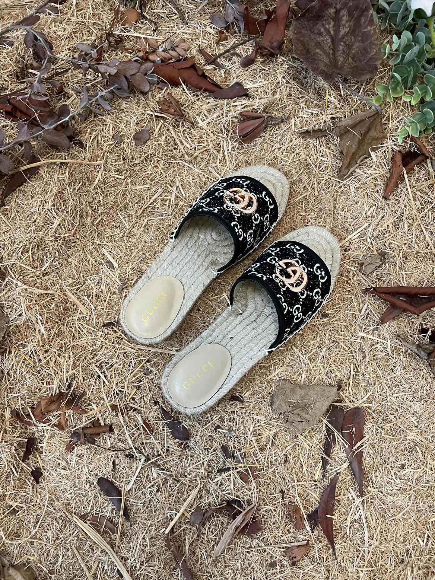 GC new MARMONT SLIDES slippers black-2 starboard flat canvas sandals