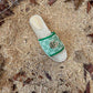 GC new MARMONT SLIDES slippers green starboard flat canvas sandals