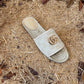 GC new MARMONT SLIDES slippers apricot starboard flat canvas sandals