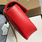 ‎443496 GG Marmont medium matelassé shoulder bag RED leather gold hardware