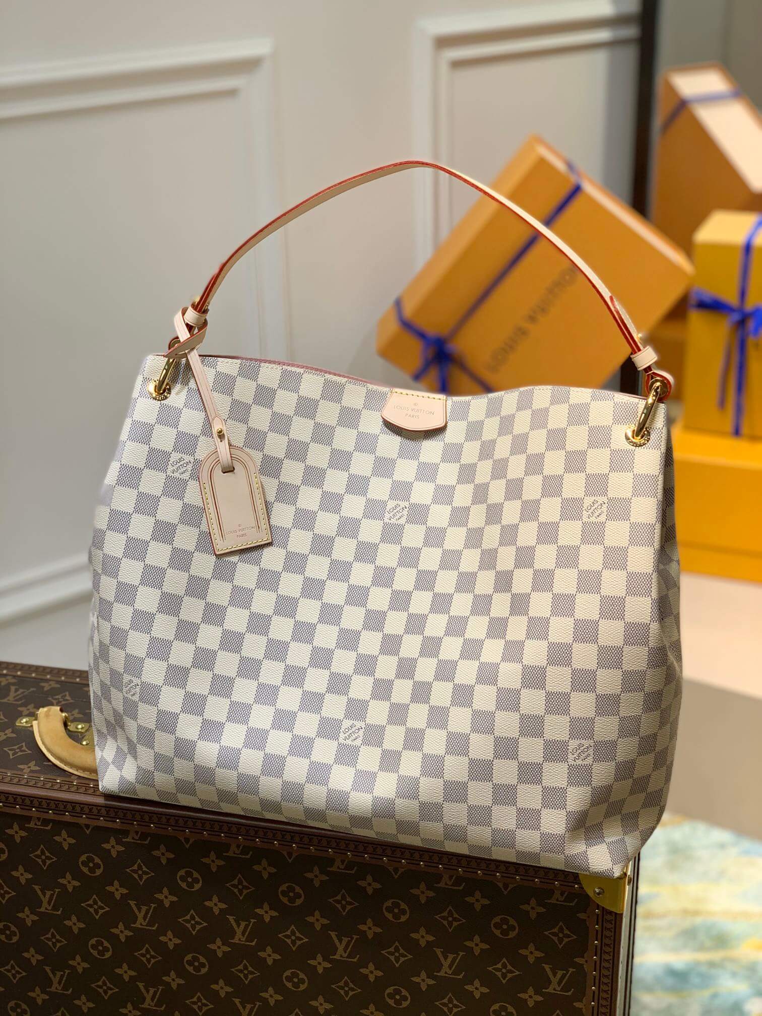 N42233 GRACEFUL GM big size WHITE PINK subaxillary bag