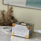 M10115 CAMERA BOX silver monogram 20cm COWHIDE REAL LEATHER