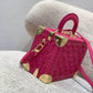 M20468 VALISETTE TRESOR rose red embroidery Box bag 22.5cm