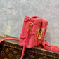 M20745 Petite Malle Monogram Rose red Gold Hardware Box bag 20cm