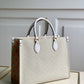 M20815 ONTHEGO TOTE BAG EMBROIDERED AND LEATHER TRIM SMALL 35 yellow GREEN