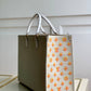 M20815 ONTHEGO TOTE BAG EMBROIDERED AND LEATHER TRIM SMALL 35 yellow GREEN
