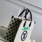M20815 ONTHEGO TOTE BAG EMBROIDERED AND LEATHER TRIM SMALL 35 BLACK GREEN
