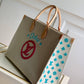 M20815 ONTHEGO TOTE BAG EMBROIDERED AND LEATHER TRIM SMALL 35 white rose