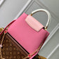 M22375 Capucines MINI Taurillon 21cm pink COWHIDE/ REAL LEATHER