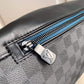 M40187 BUMBAG DamierCobalt fanny pack chest bag Men's bag black calfskin