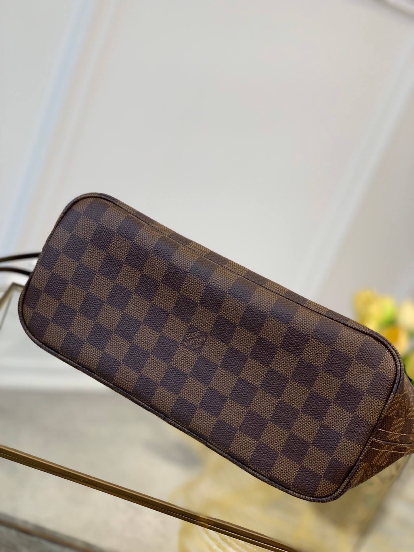 N41359 Neverfull PM red inside Damier Ebene Handbag subaxillary bag