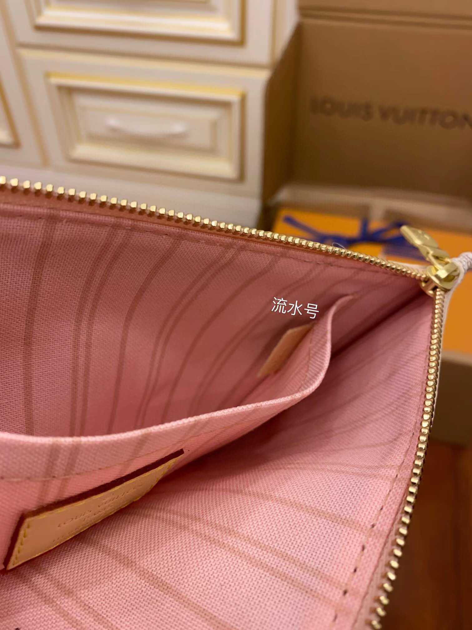 M41605 NEVERFULL MM Damier Ebene WHITE PINK INSIDE original quality