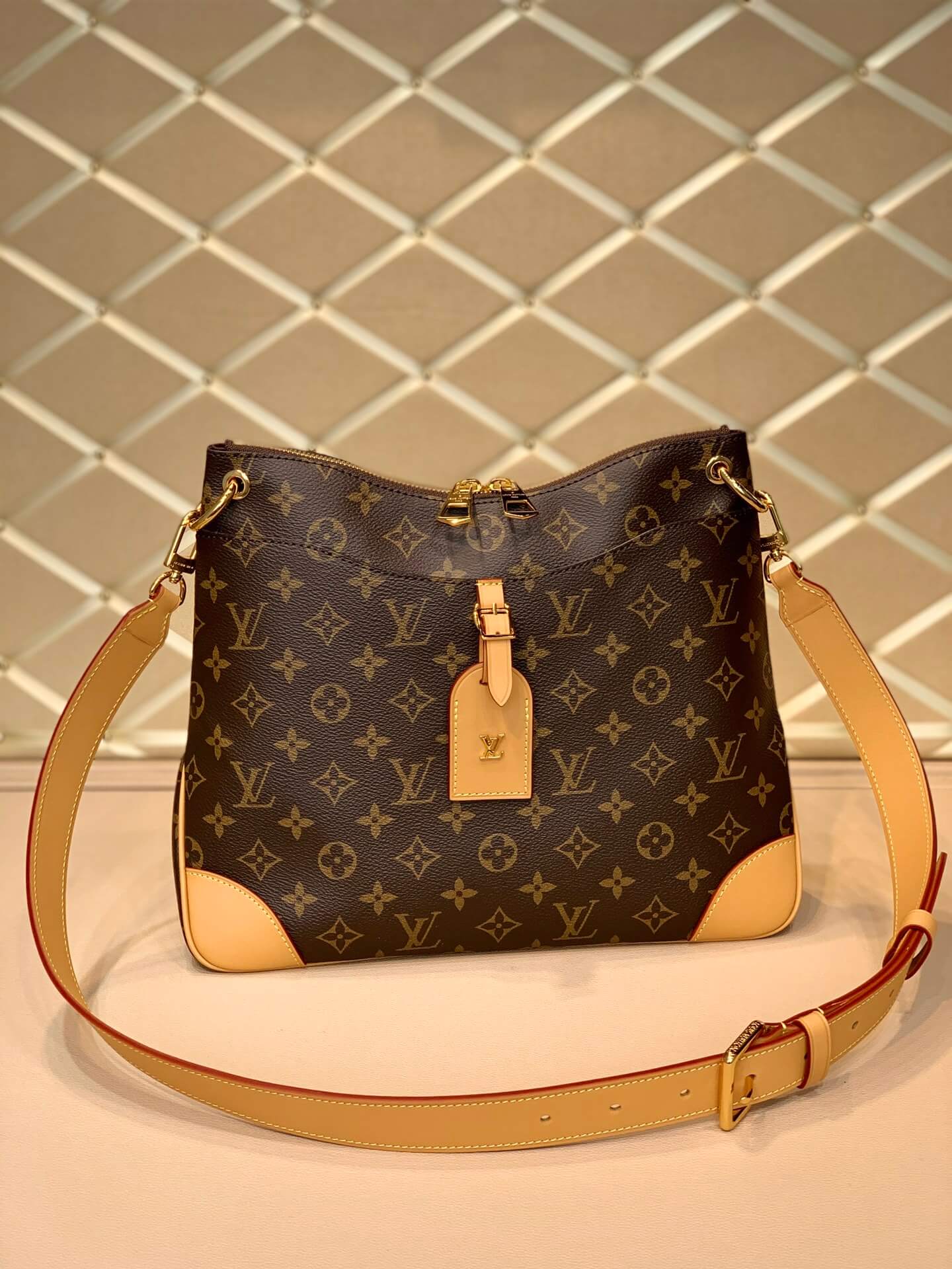 M45355 ODÉON MM Monogram shoulder bag Khaki 31cm