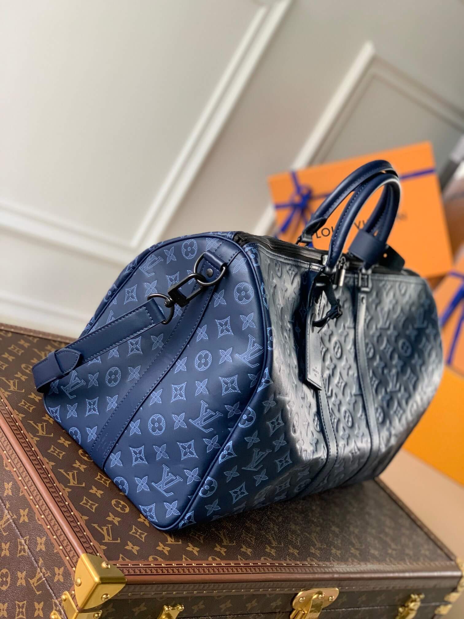M45731 KEEPALL BANDOULIÈRE 50 Monogram Shadow blue
