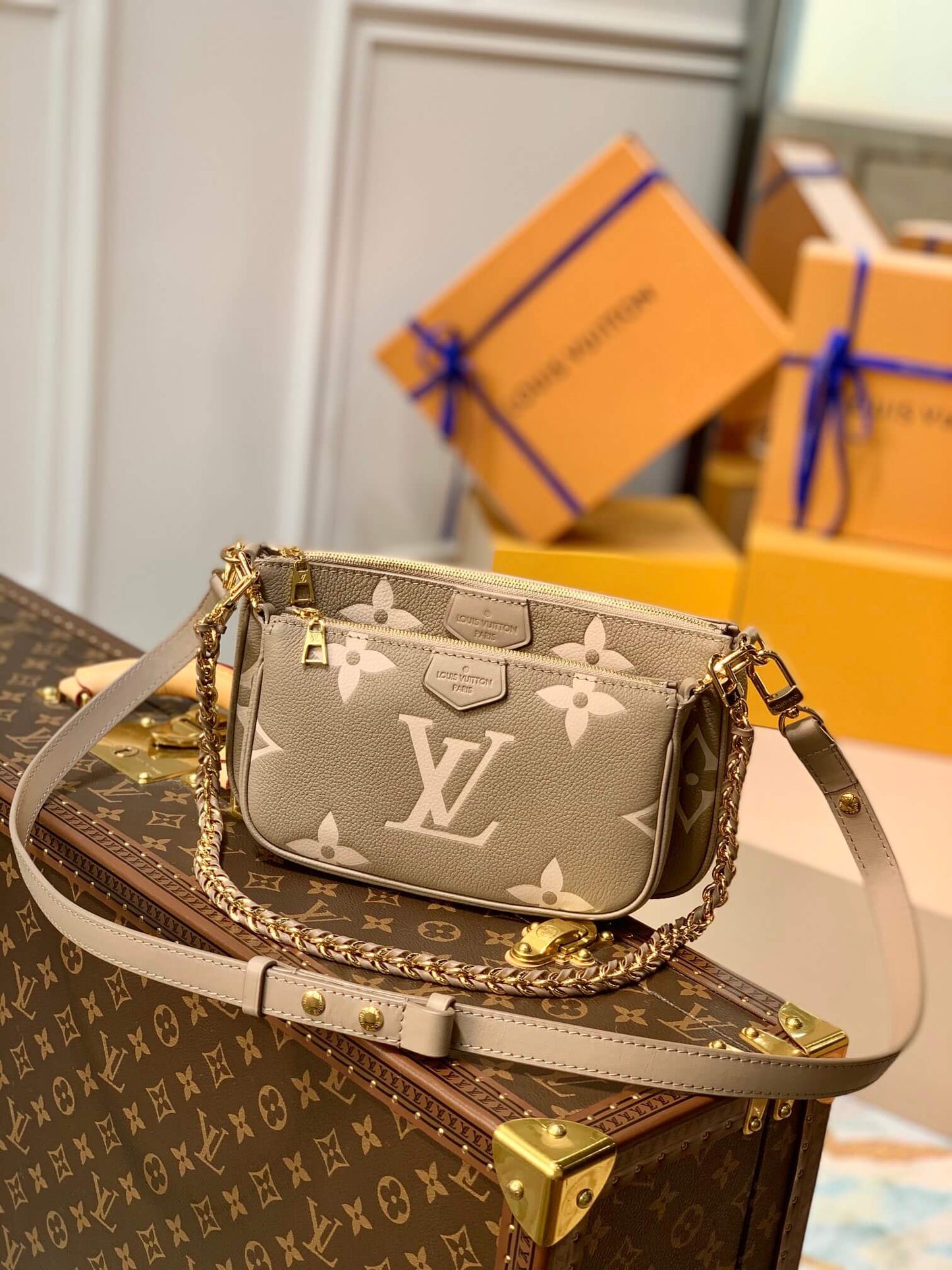 M45777 Multi Pochette Accessoires cross body bags shoulder bag brown calfskin Monogram