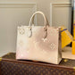 ONTHEGO GM BAG M46076 PINK WHITE MONOGRAM FREE SHIPPING