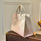 ONTHEGO GM BAG M46076 PINK WHITE MONOGRAM FREE SHIPPING