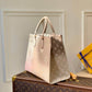 ONTHEGO GM BAG M46076 PINK WHITE MONOGRAM FREE SHIPPING
