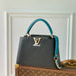 M59653 Capucines BB Black / General Blue 27cm COWHIDE REAL LEATHER