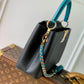 M59653 Capucines BB Black / General Blue 27cm COWHIDE REAL LEATHER