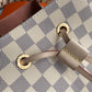 N40344 Neonoe BB Damier Azur bucket bag white real leather trim