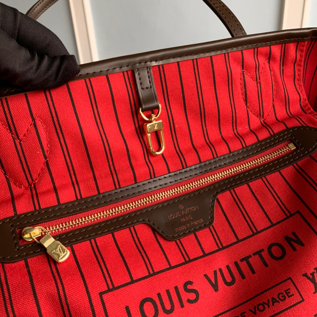 N41358 NEVERFULL MM Cherry Damier Ebene RED INSIDE