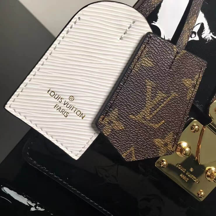 NZ1159 Monogram Vernis Spring Street Metallic crossbody bag Black