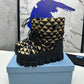 PRADA NYLON GABARDINE APRÈS SKI BOOTIES BLACK BEIGE
